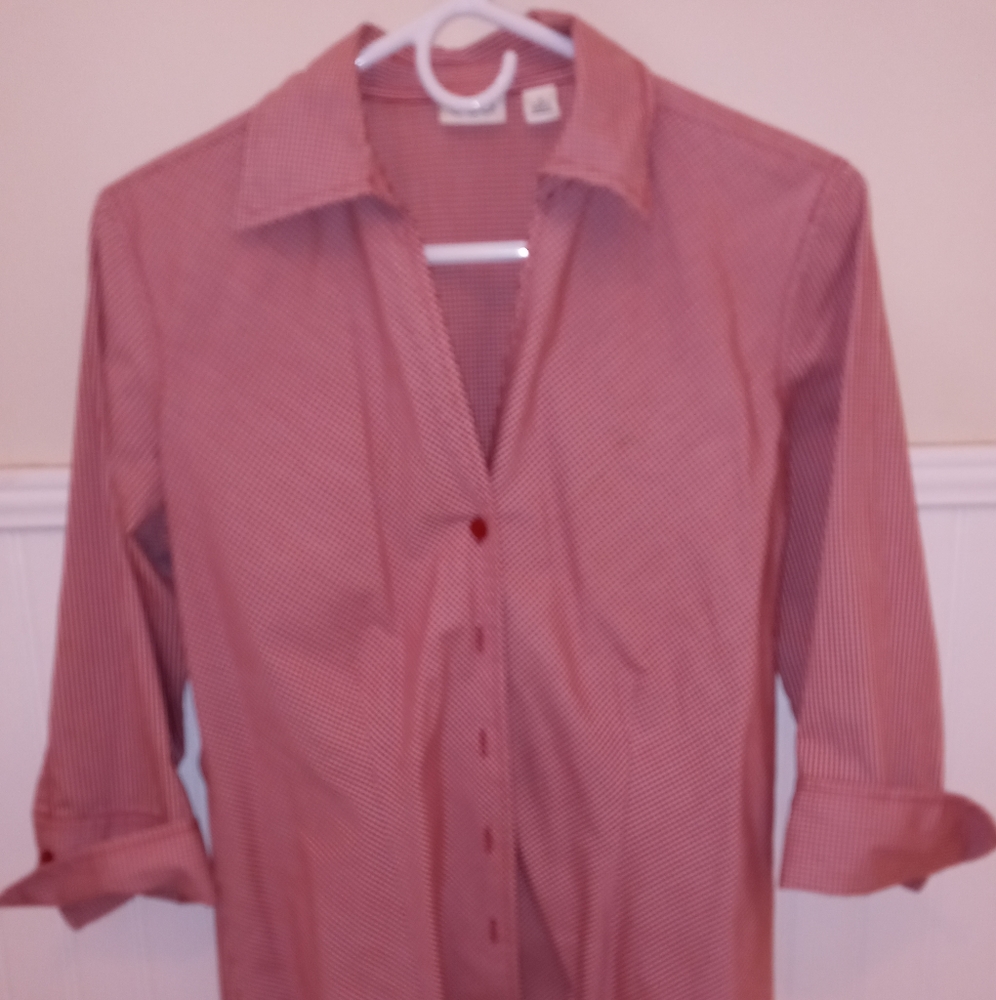 Red and white blouse